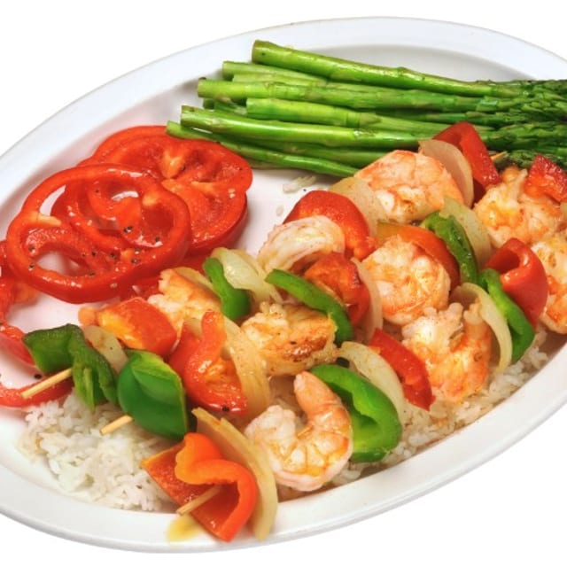 Brocheta De Camarones.