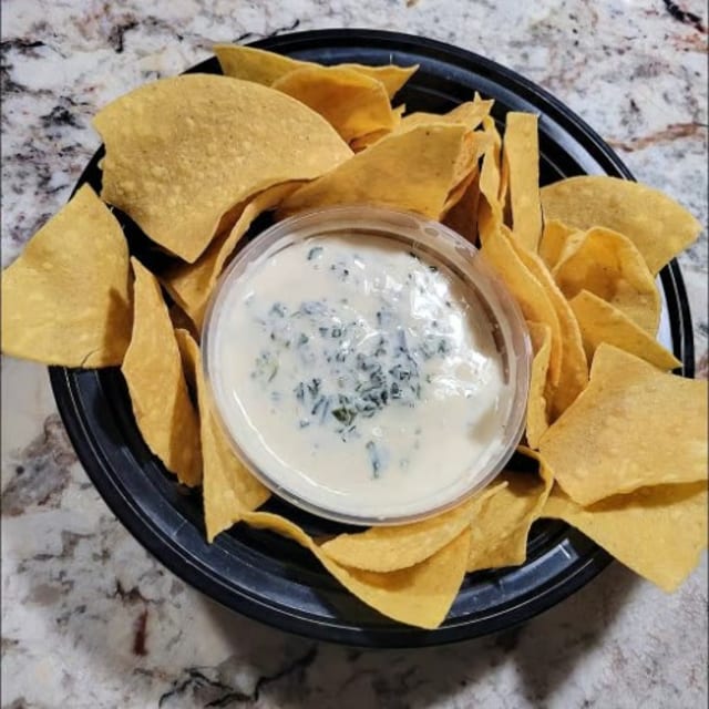 Queso Dip with Spinach.