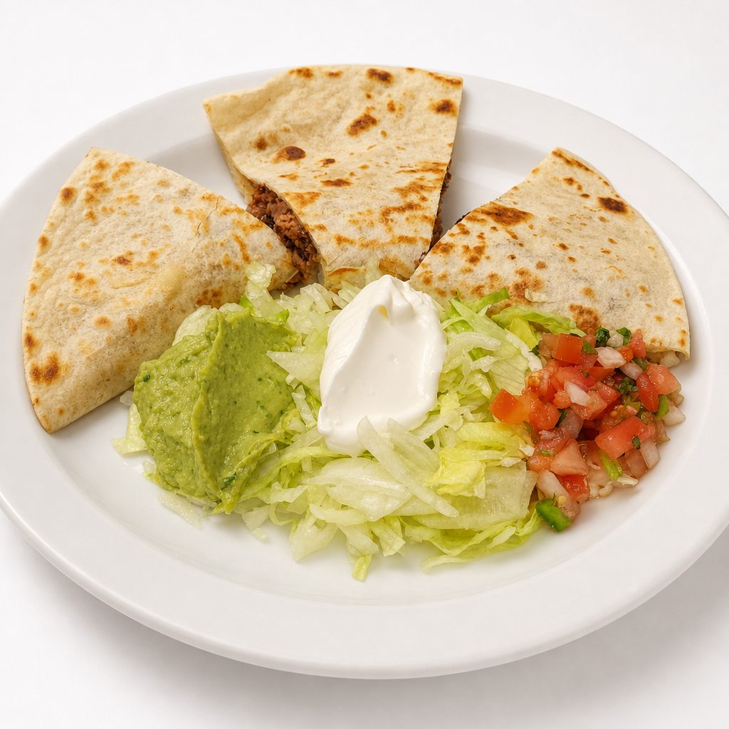 Steamed Chicken Quesadilla.