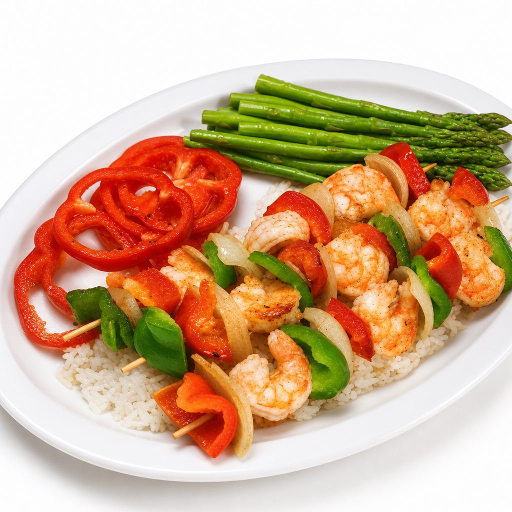 Brocheta De Camarones.