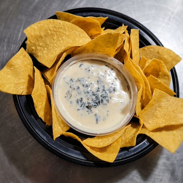 Queso Dip with Spinach.