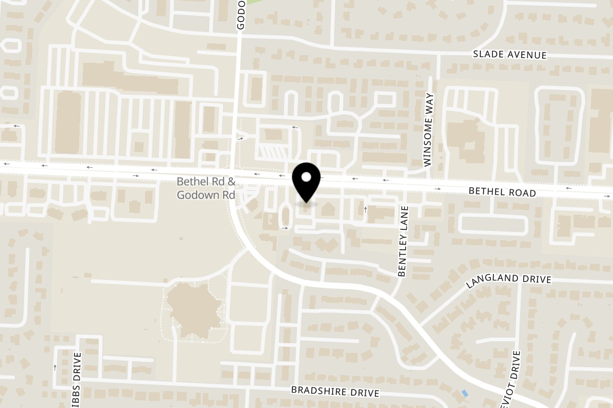 Map showing the location of La Casita on 1355 Bethel Rd in Columbus